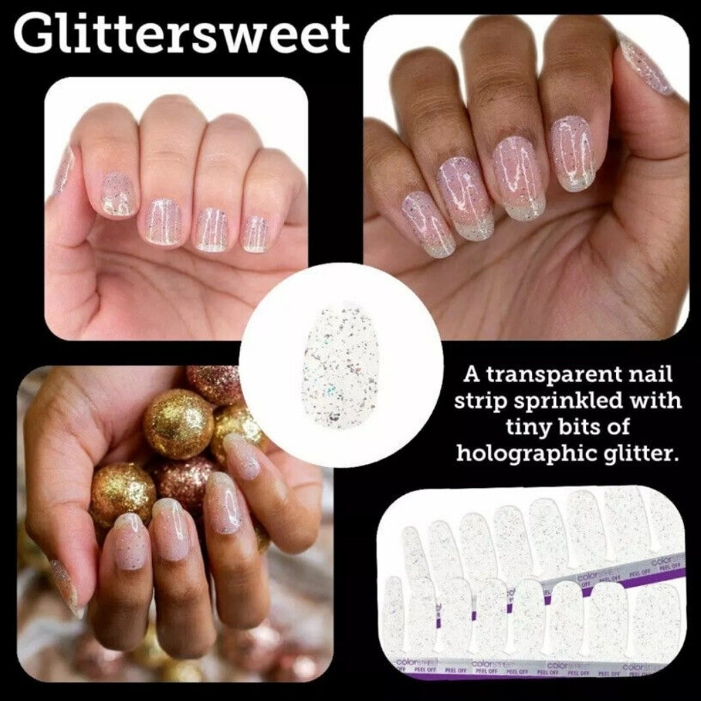 Color Street Nail Polish Strips 3 Retired Sets-Pink, Teal, Glitter Overlay - Picture 6 of 6